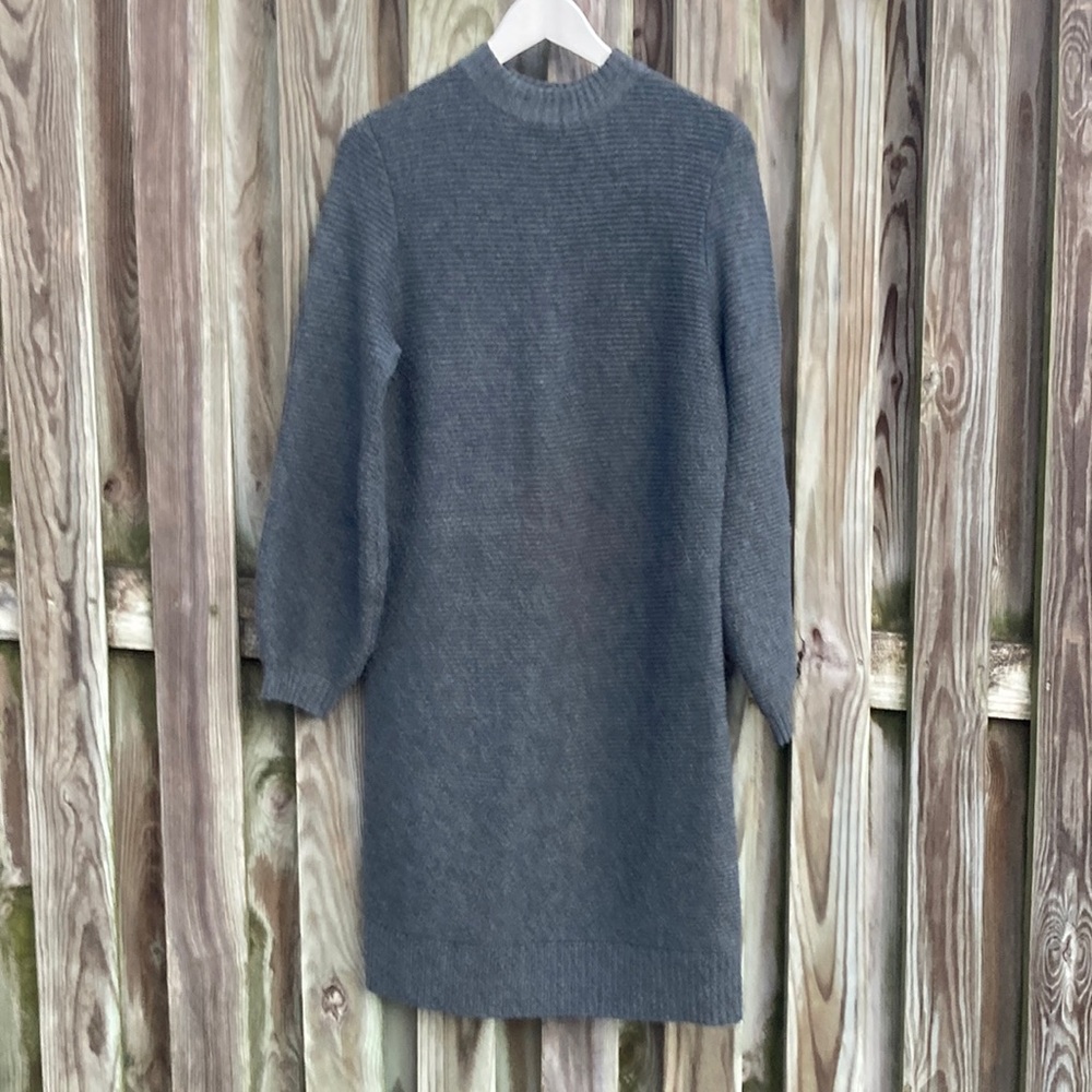 Cozy sweater dress gray size small long sleeved